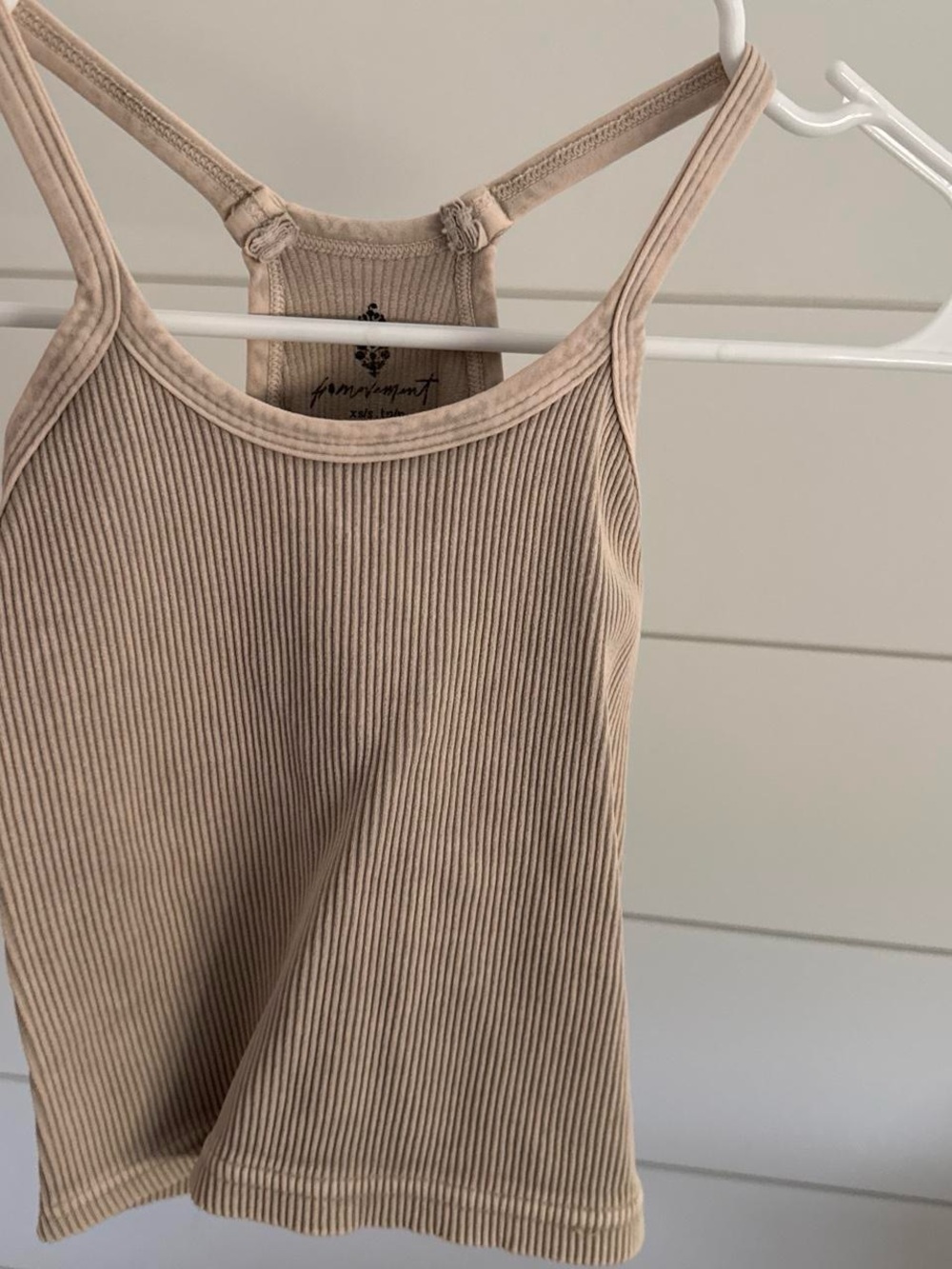 FP Movement by Free People Ribbed Tank Top in Beige